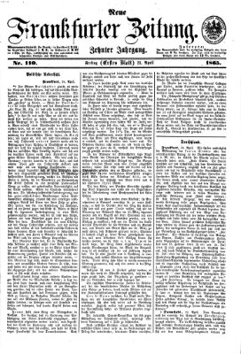 Neue Frankfurter Zeitung Freitag 21. April 1865