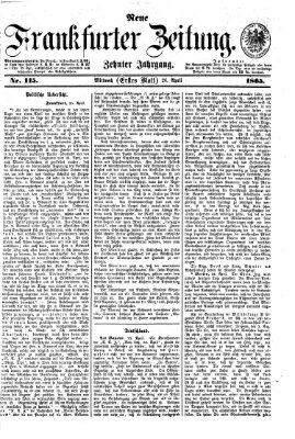 Neue Frankfurter Zeitung Mittwoch 26. April 1865