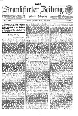 Neue Frankfurter Zeitung Freitag 28. April 1865