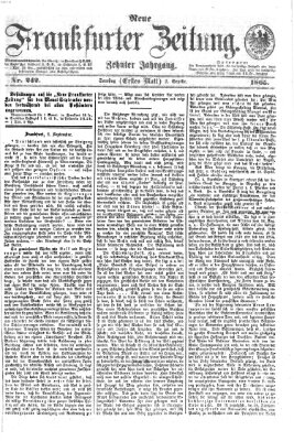 Neue Frankfurter Zeitung Samstag 2. September 1865