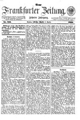 Neue Frankfurter Zeitung Sonntag 3. September 1865