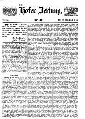 Hofer Zeitung Dienstag 12. November 1867