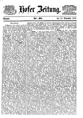 Hofer Zeitung Mittwoch 13. November 1867