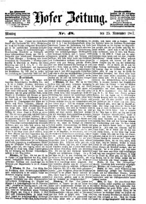 Hofer Zeitung Montag 25. November 1867