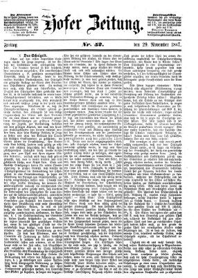 Hofer Zeitung Freitag 29. November 1867