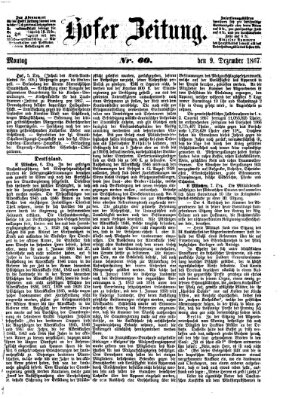 Hofer Zeitung Montag 9. Dezember 1867