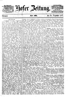 Hofer Zeitung Mittwoch 18. Dezember 1867