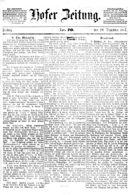 Hofer Zeitung Freitag 20. Dezember 1867