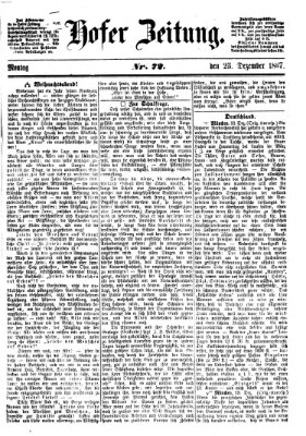 Hofer Zeitung Montag 23. Dezember 1867