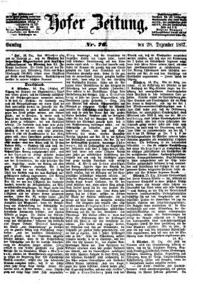 Hofer Zeitung Samstag 28. Dezember 1867