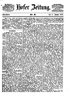 Hofer Zeitung Samstag 11. Januar 1868