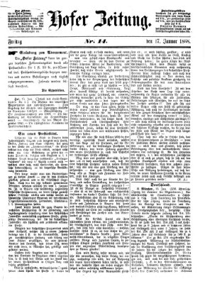 Hofer Zeitung Freitag 17. Januar 1868