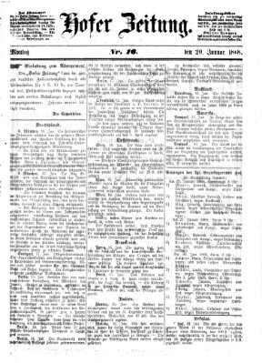 Hofer Zeitung Montag 20. Januar 1868