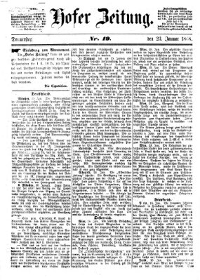 Hofer Zeitung Donnerstag 23. Januar 1868