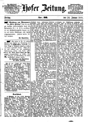 Hofer Zeitung Freitag 24. Januar 1868