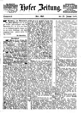 Hofer Zeitung Samstag 25. Januar 1868