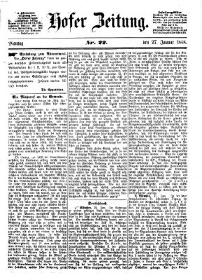 Hofer Zeitung Montag 27. Januar 1868