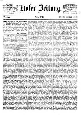 Hofer Zeitung Dienstag 28. Januar 1868