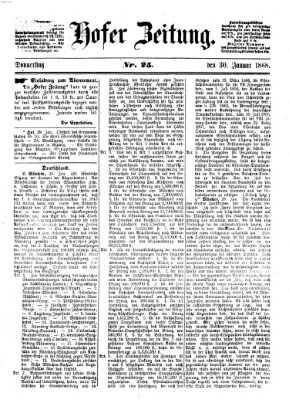 Hofer Zeitung Donnerstag 30. Januar 1868