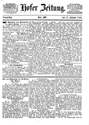 Hofer Zeitung Donnerstag 13. Februar 1868