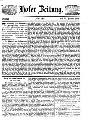 Hofer Zeitung Dienstag 25. Februar 1868