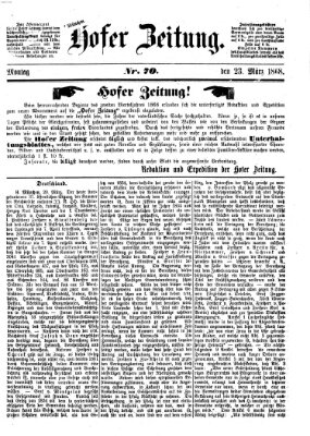 Hofer Zeitung Montag 23. März 1868