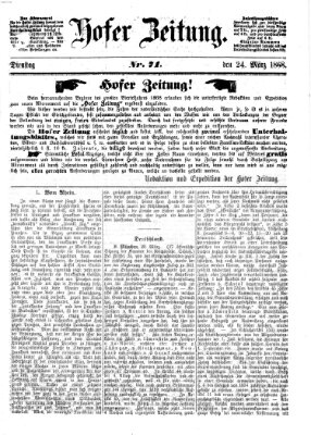 Hofer Zeitung Dienstag 24. März 1868