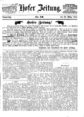 Hofer Zeitung Donnerstag 26. März 1868