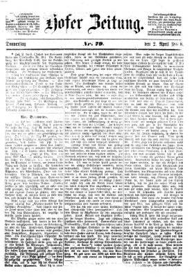 Hofer Zeitung Donnerstag 2. April 1868