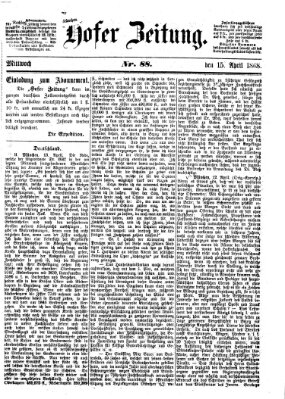 Hofer Zeitung Mittwoch 15. April 1868