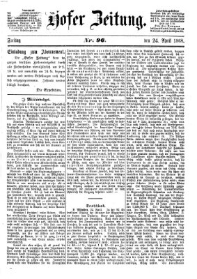 Hofer Zeitung Freitag 24. April 1868