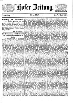 Hofer Zeitung Donnerstag 7. Mai 1868