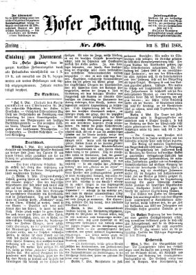 Hofer Zeitung Freitag 8. Mai 1868