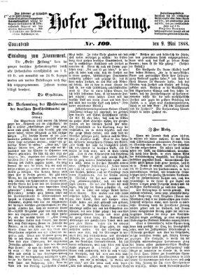 Hofer Zeitung Samstag 9. Mai 1868