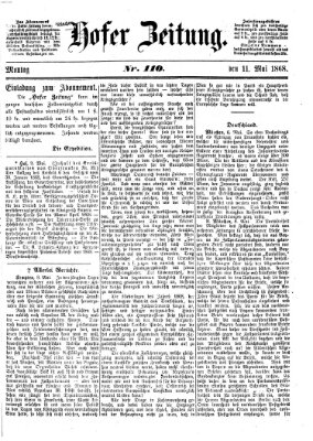 Hofer Zeitung Montag 11. Mai 1868