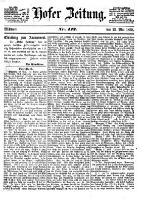 Hofer Zeitung Mittwoch 13. Mai 1868