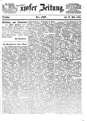 Hofer Zeitung Dienstag 19. Mai 1868