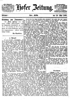 Hofer Zeitung Mittwoch 20. Mai 1868