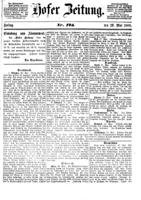 Hofer Zeitung Freitag 29. Mai 1868