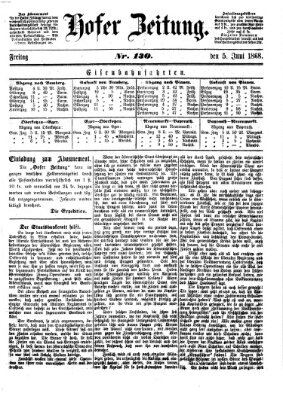 Hofer Zeitung Freitag 5. Juni 1868