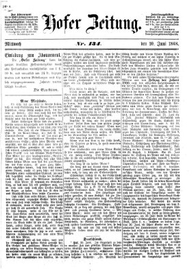 Hofer Zeitung Mittwoch 10. Juni 1868