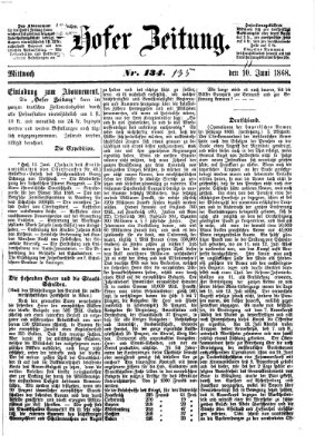 Hofer Zeitung Donnerstag 11. Juni 1868