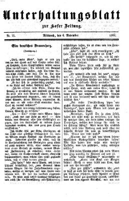 Hofer Zeitung. Unterhaltungsblatt zur Hofer Zeitung (Hofer Zeitung) Mittwoch 6. November 1867