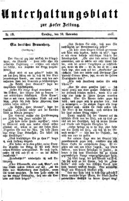 Hofer Zeitung. Unterhaltungsblatt zur Hofer Zeitung (Hofer Zeitung) Samstag 30. November 1867