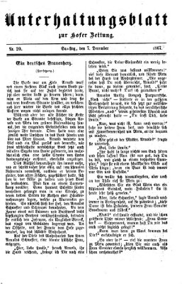 Hofer Zeitung. Unterhaltungsblatt zur Hofer Zeitung (Hofer Zeitung) Samstag 7. Dezember 1867