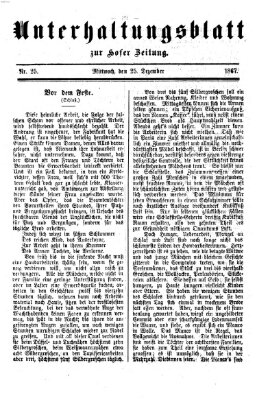 Hofer Zeitung. Unterhaltungsblatt zur Hofer Zeitung (Hofer Zeitung) Mittwoch 25. Dezember 1867