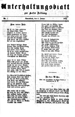 Hofer Zeitung. Unterhaltungsblatt zur Hofer Zeitung (Hofer Zeitung) Samstag 4. Januar 1868