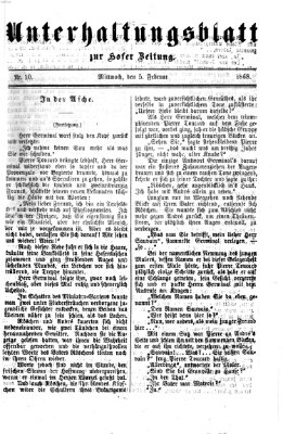 Hofer Zeitung. Unterhaltungsblatt zur Hofer Zeitung (Hofer Zeitung) Mittwoch 5. Februar 1868