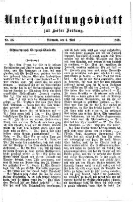 Hofer Zeitung. Unterhaltungsblatt zur Hofer Zeitung (Hofer Zeitung) Mittwoch 6. Mai 1868