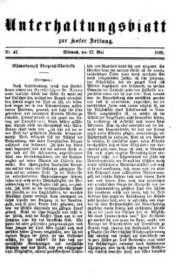 Hofer Zeitung. Unterhaltungsblatt zur Hofer Zeitung (Hofer Zeitung) Mittwoch 27. Mai 1868